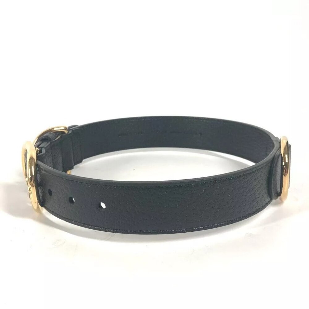 Gucci 695256 Gg Large/Extra Large Pet Dog Collar Black/Goldhardware Unused View 3